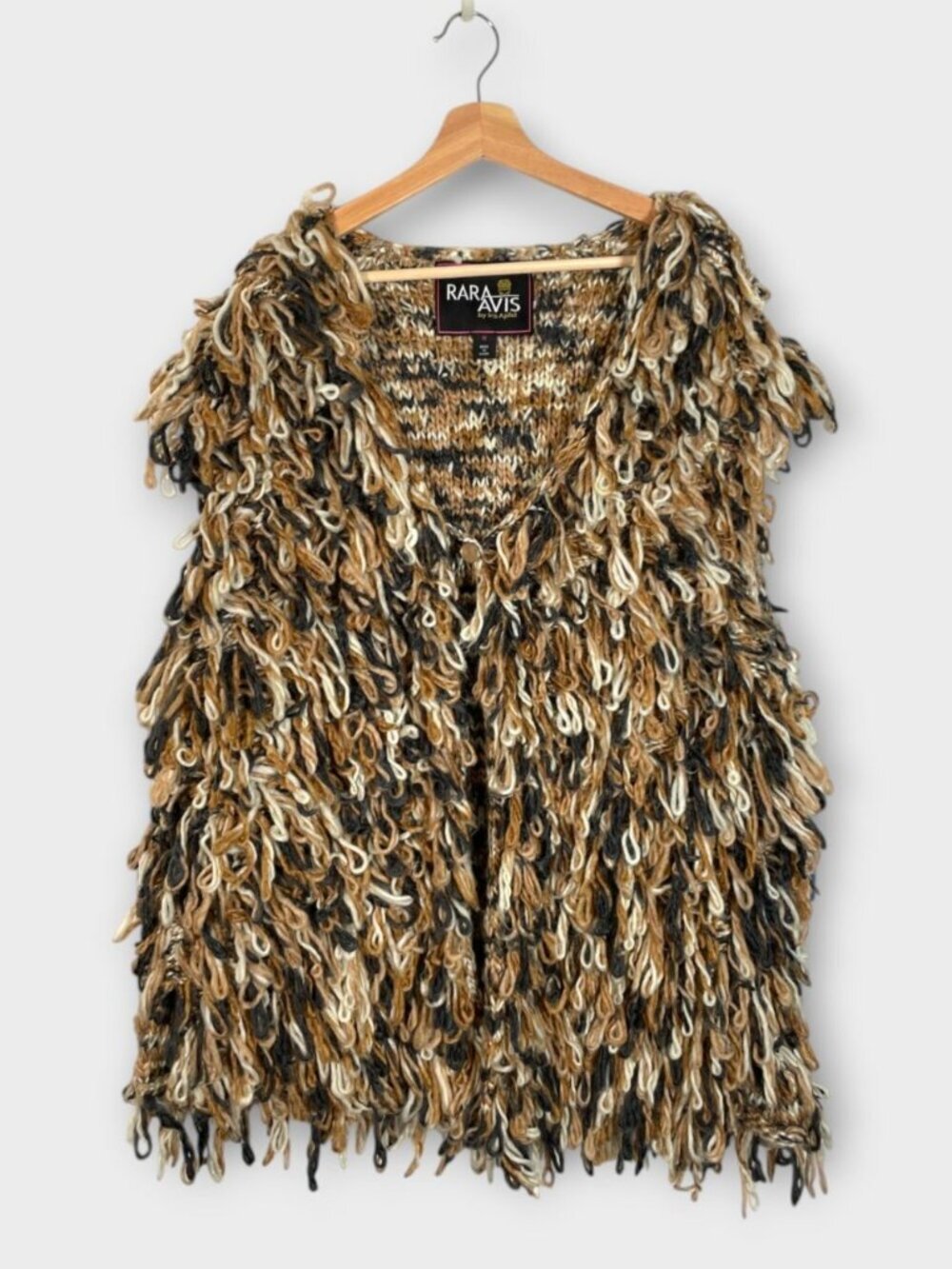 Rara Avis by Iris Apfel Loopy Knit Sweater Vest 1X Statement Art to Wear